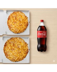 Men&uacute; 1:  2 Pizzas Grandes + Bebida Grande 2L